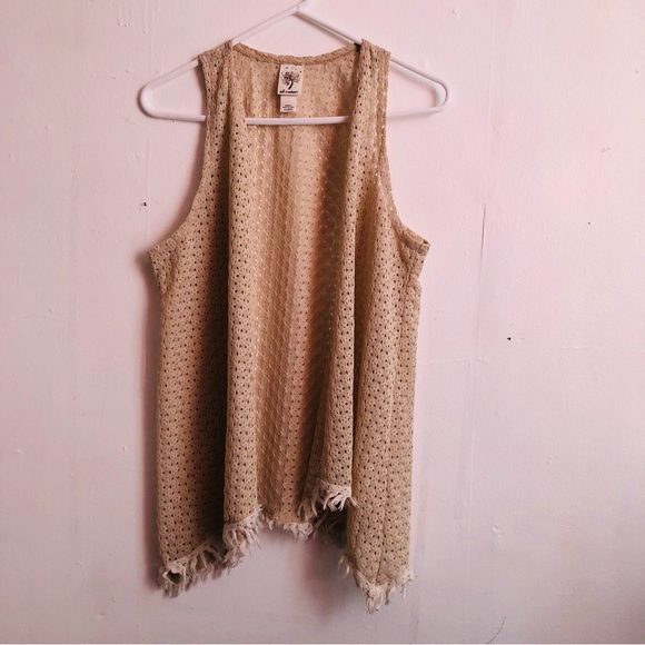 Self Esteem Sleeveless Cardigan Hem Tassel Size XL - Picture 2 of 6